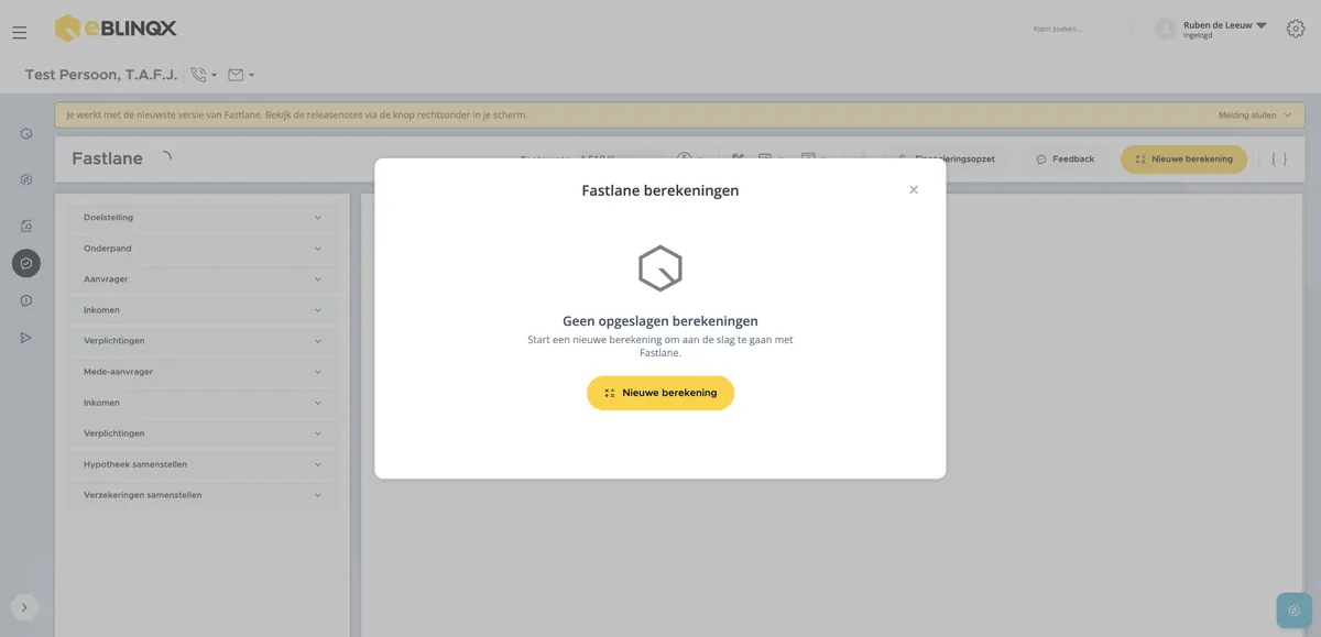Scherm bij stap 180